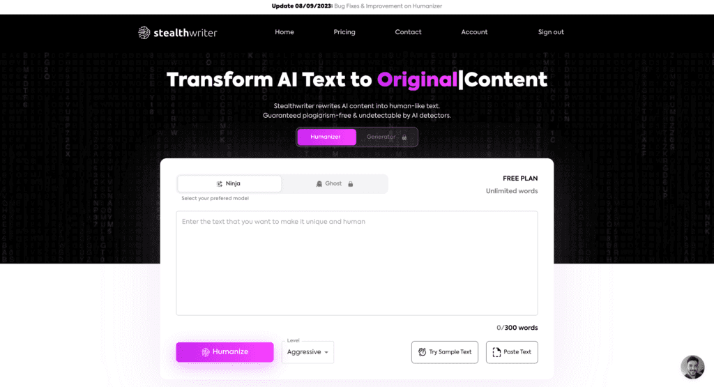 Stealth writer key features