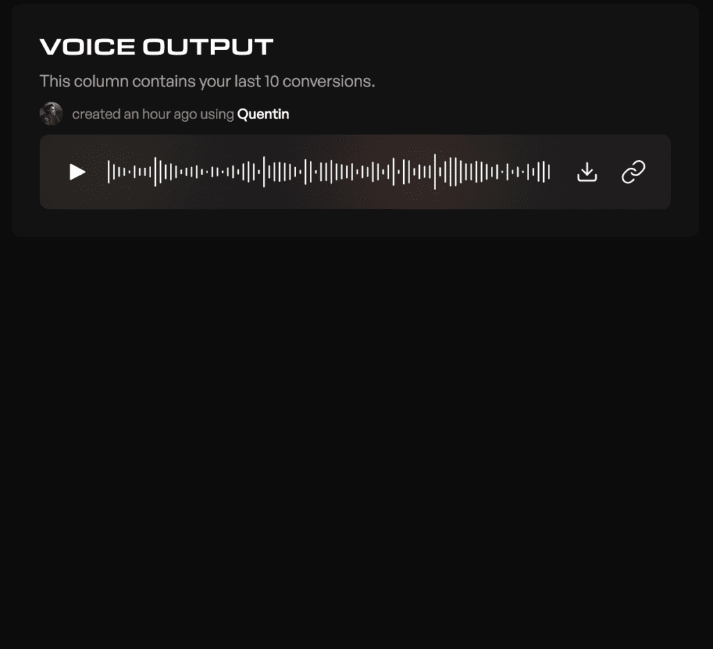 Kits.ai voice output