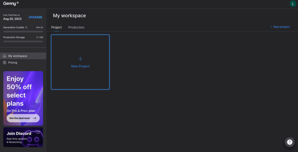 Lovo.ai dashboard