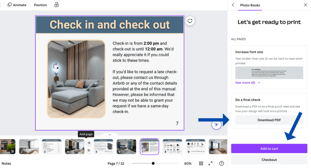 Canva print settings