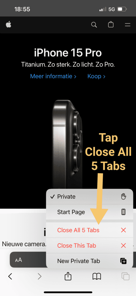 how to close all tabs on iphone_3