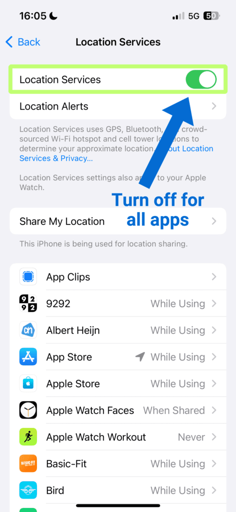 how to turn off location on iphone-4